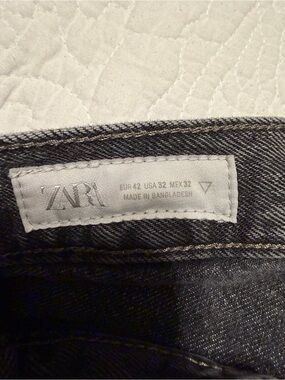 ZARA Black Wash Denim Jeans - Zipper Fly